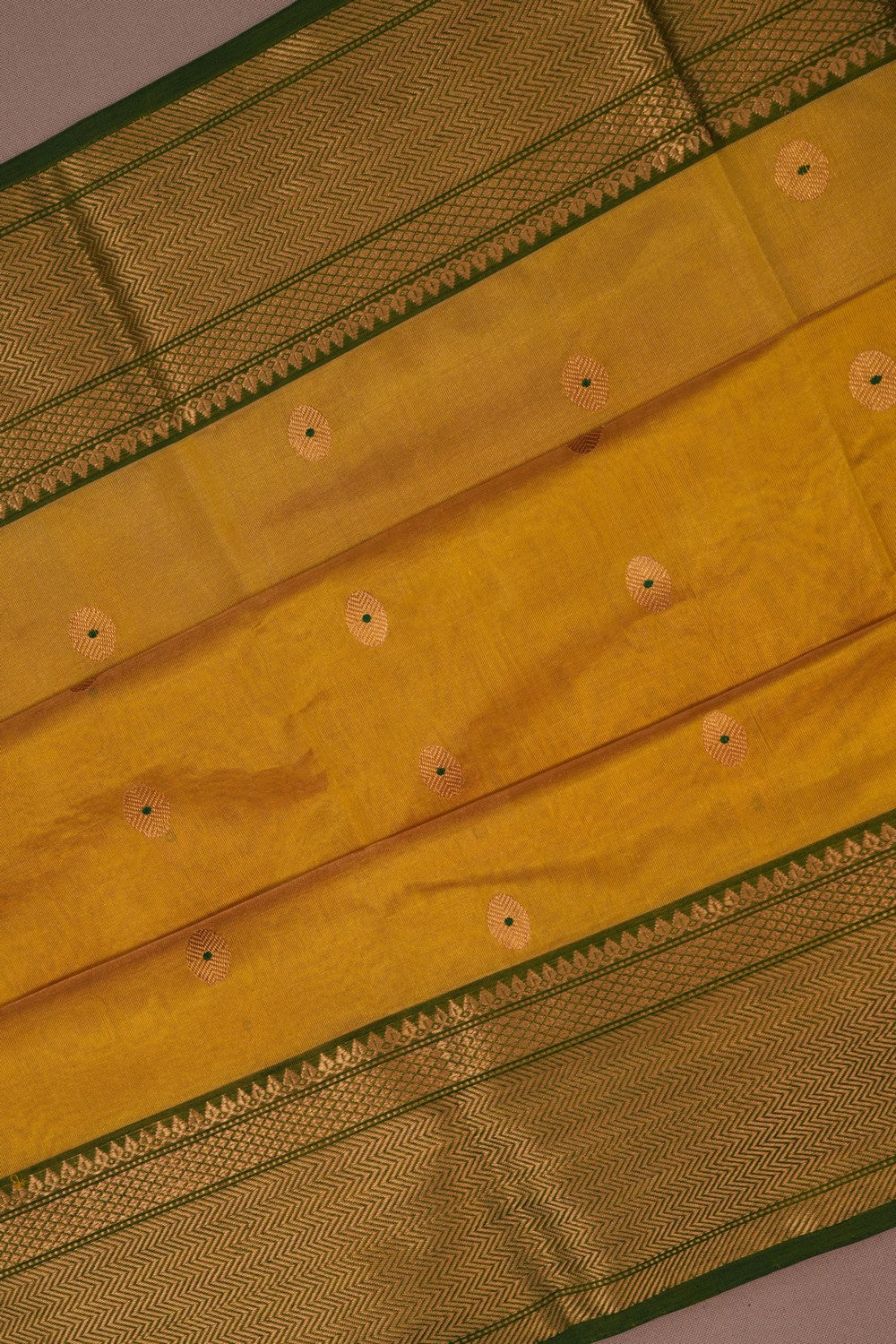 Image of Chanderi Tissue Silk Gold-Yellow Saree
